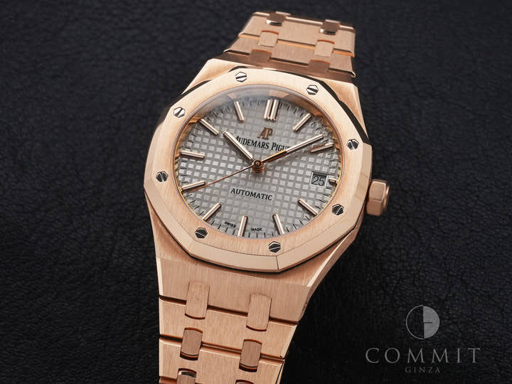 Audemars Piguet Royal Oak Ref.15450OR.OO.1256OR.01 Pink Gold Gray Dial Excellent Used yhxpf3qu