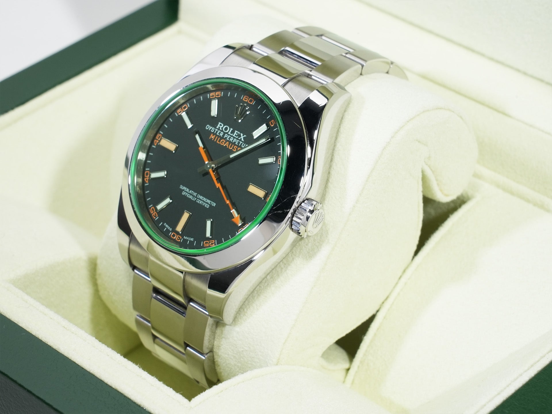 Rolex Milgauss Ref. 116400GV Stainless Steel Black Dial Pre-Owned ngr3yrii