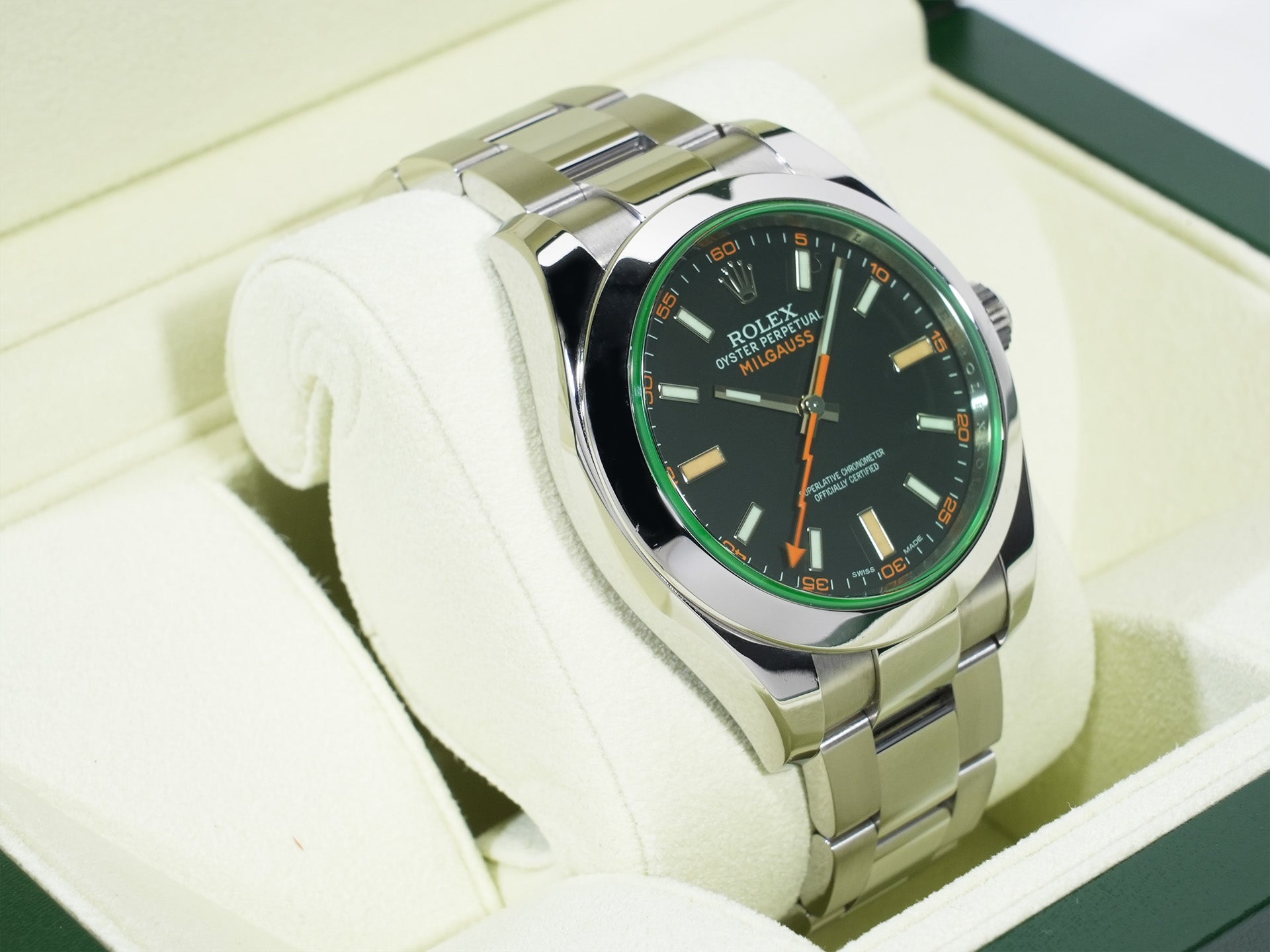 Rolex Milgauss Ref. 116400GV Stainless Steel Black Dial Pre-Owned ngr3yrii