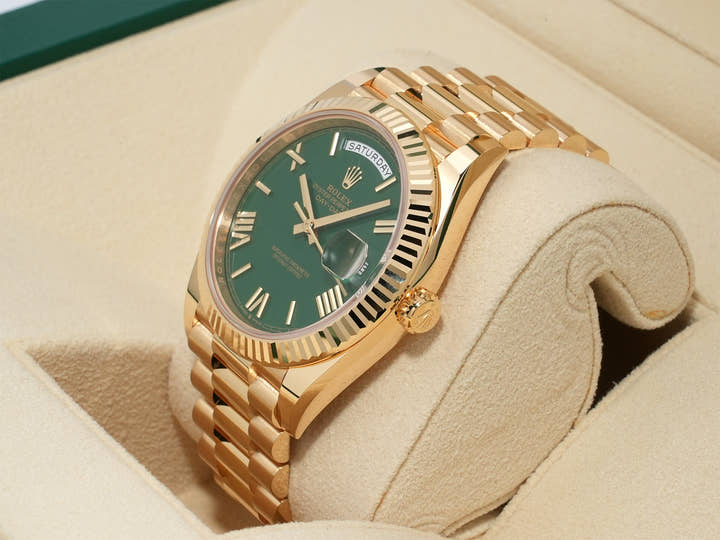 ROLEX Day-Date 40 Ref.228238 Yellow Gold Green Dial Unused ntcwtkmp