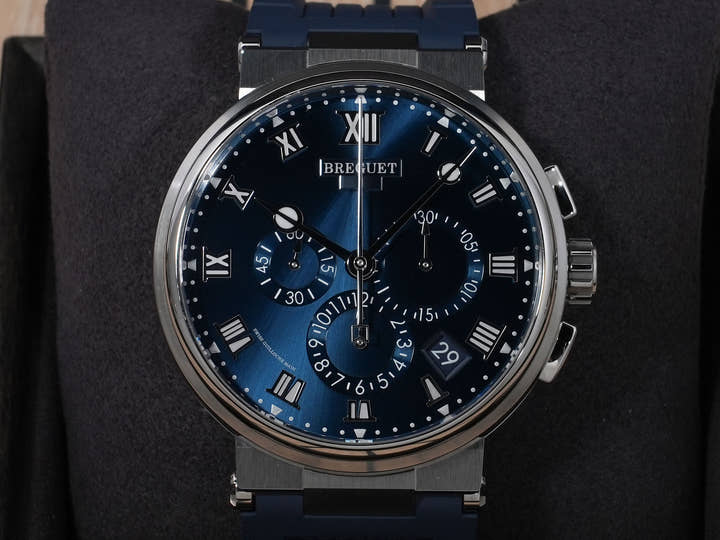 Breguet Marine Chronograph Ref.5527TI/Y1/5WV Titanium Blue Dial Excellent Condition v4fzihmv