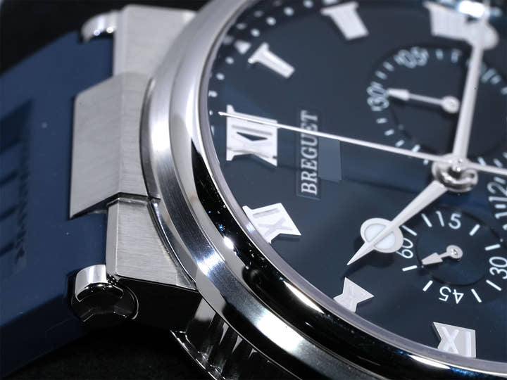 Breguet Marine Chronograph Ref.5527TI/Y1/5WV Titanium Blue Dial Excellent Condition v4fzihmv