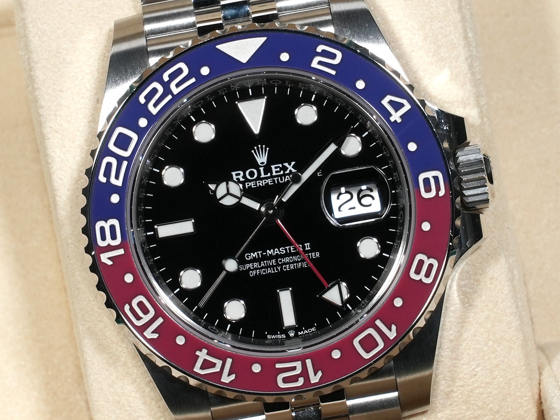 Rolex GMT-Master II Ref. 126710BLRO Stainless Steel Black Dial Jubilee Bracelet Used pewbu45p