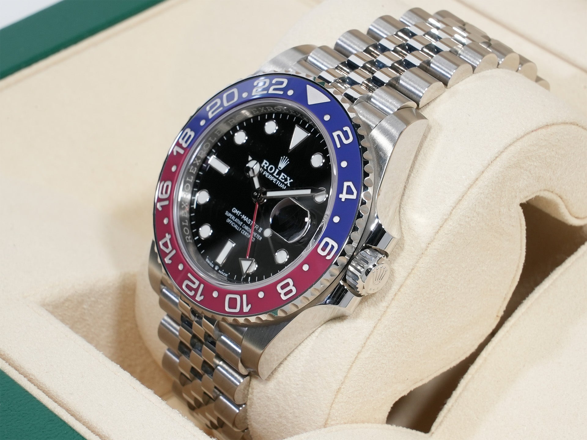 Rolex GMT-Master II Ref. 126710BLRO Stainless Steel Black Dial Jubilee Bracelet Used pewbu45p