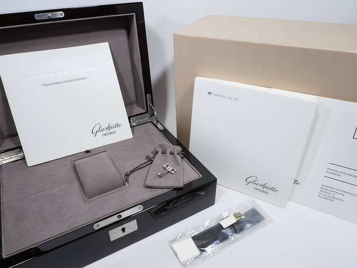 Glashütte Original PanoInverse Limited Edition Ref. 1-66-12-01-03-62 Platinum Anthracite Grain Finish Dial Excellent Condition 2ig643be