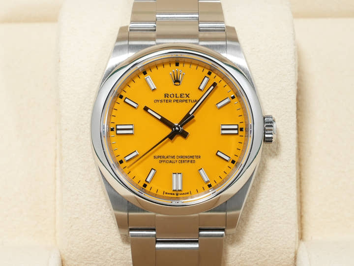 ロレックス オイスターパーペチュアル36 Ref.126000 ステンレススチール イエロー文字盤 中古 ykcbwidt