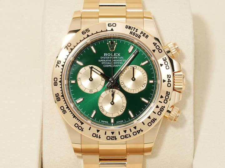 Rolex Daytona Ref. 126508 Yellow Gold Green Dial Unused 4jovguyt