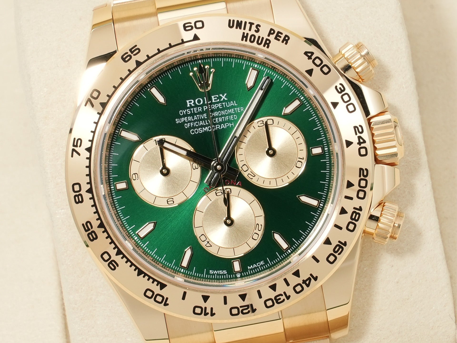 Rolex Daytona Ref. 126508 Yellow Gold Green Dial Unused 4jovguyt