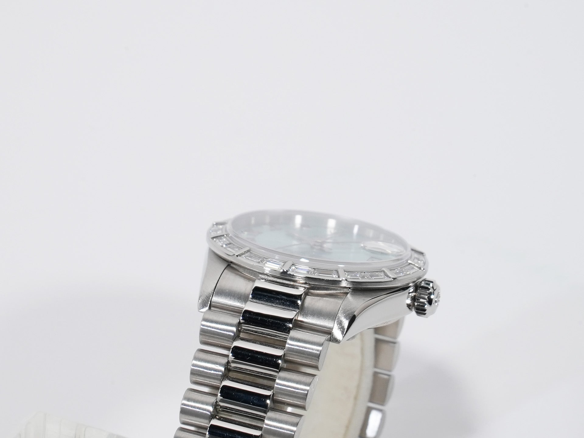 Rolex Datejust 31 Ref. 78266 Platinum Ice Blue Dial Used m4m8eds8