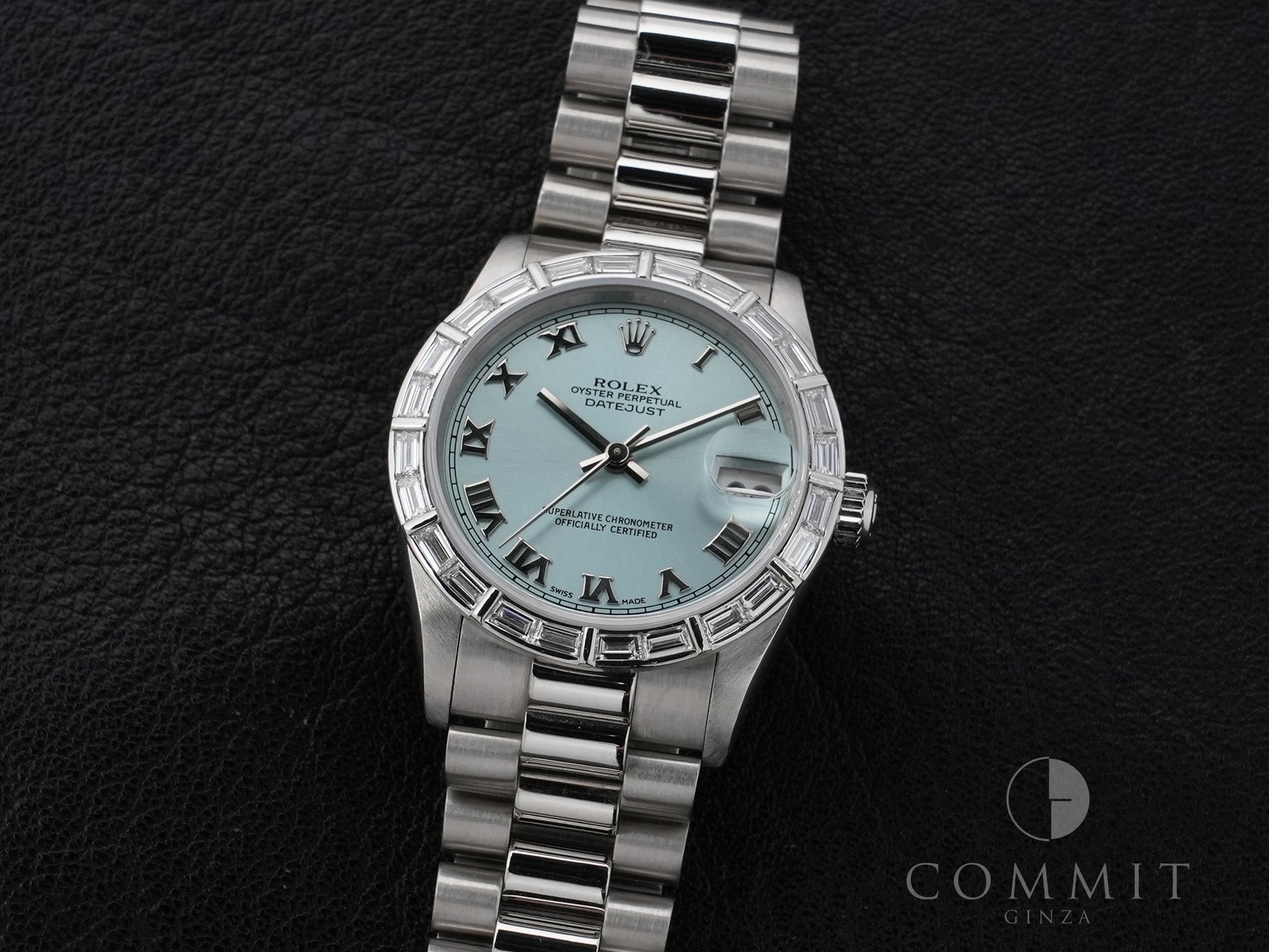 Rolex Datejust 31 Ref. 78266 Platinum Ice Blue Dial Used m4m8eds8