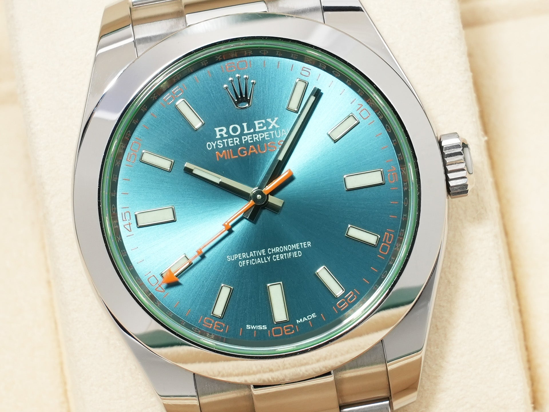 Rolex Milgauss Ref.116400GV Stainless Steel Z-Blue Dial Pre-owned h2jriy92