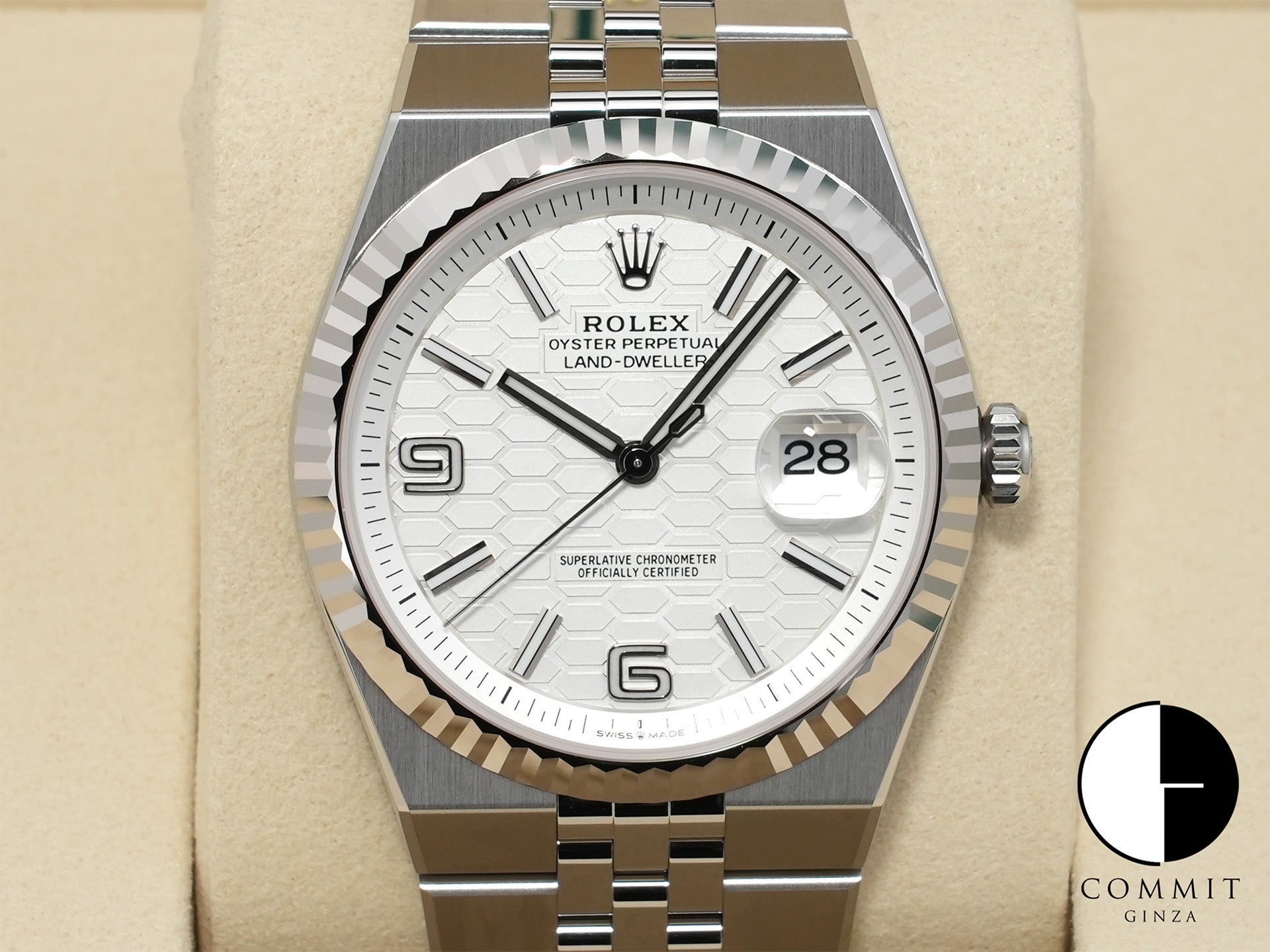 ロレックス ランドドゥエラー Ref.127334 ステンレススチール/ホワイトゴールド ホワイト文字盤 ジュビリーブレスレット 未使用 cv3yhaby