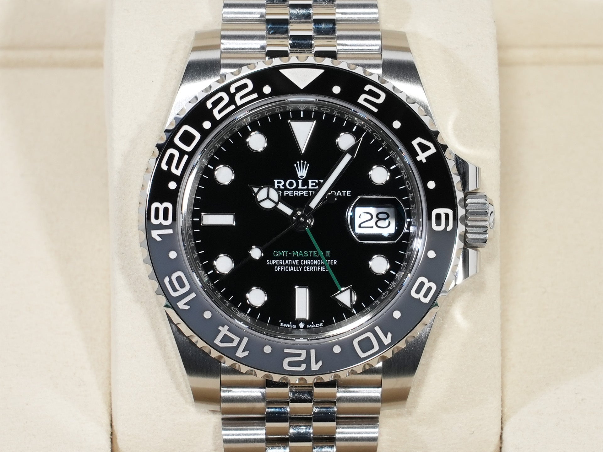 ロレックス GMTマスターII Ref.126710GRNR ステンレススチール ブラック文字盤 ジュビリーブレスレット 未使用 kycrxr95