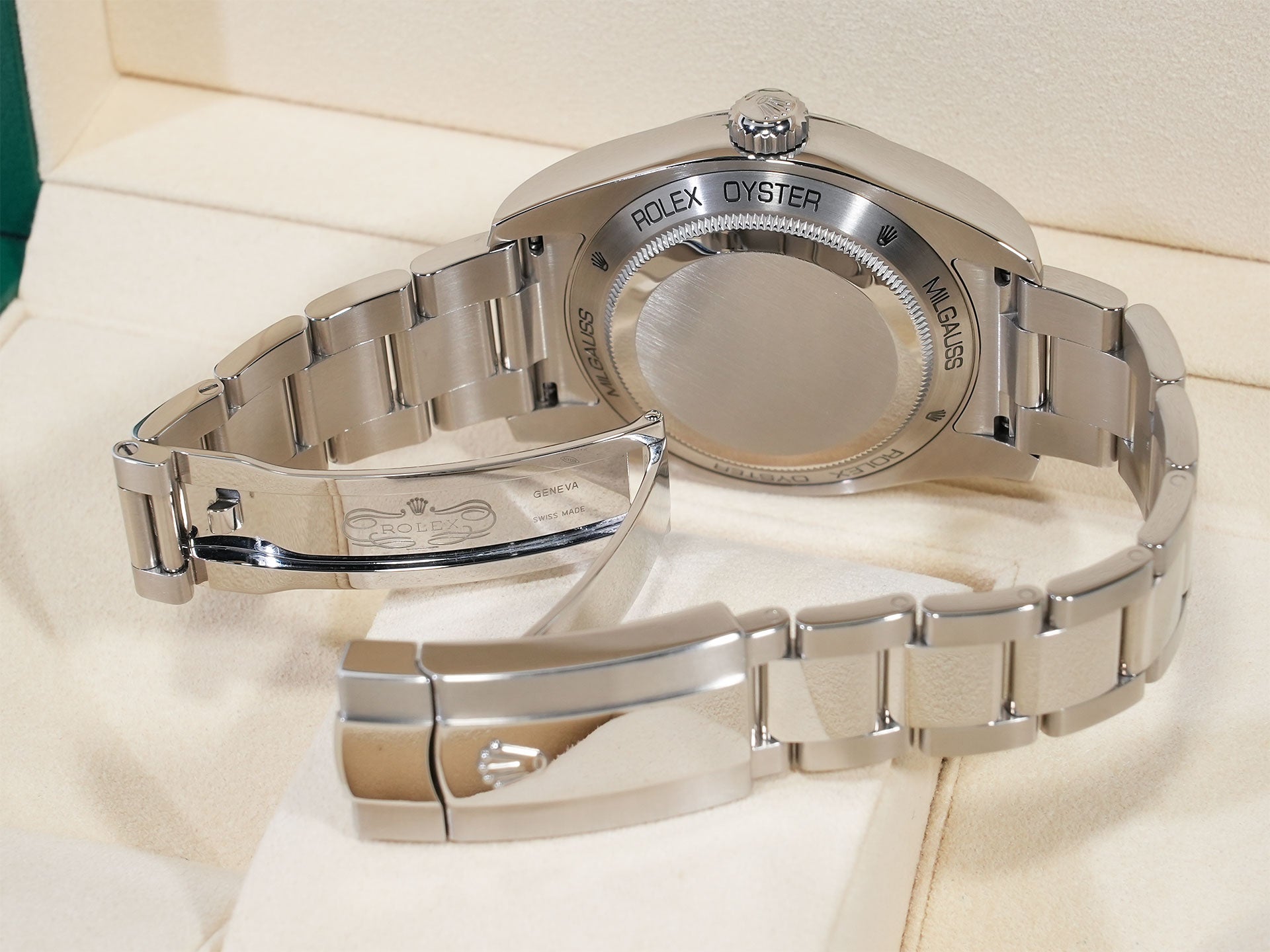 ロレックス ミルガウス Ref.116400GV ステンレススチール Zブルー文字盤 極美品 gfmh38vj
