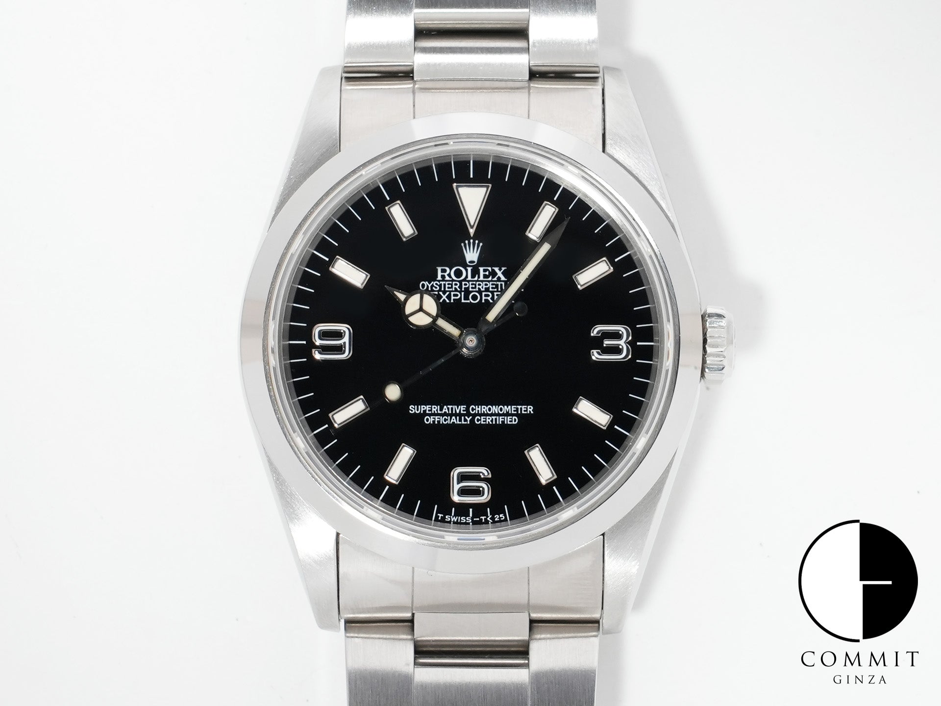 ロレックス エクスプローラーI Ref.14270 ステンレススチール ブラック文字盤 オイスターブレスレット 中古 3nu32tcz