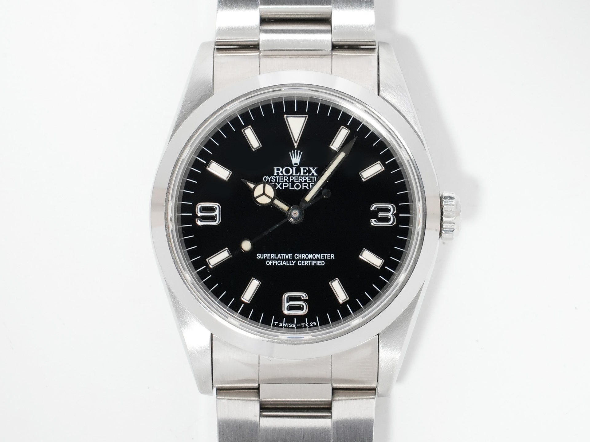 ロレックス エクスプローラーI Ref.14270 ステンレススチール ブラック文字盤 オイスターブレスレット 中古 3nu32tcz