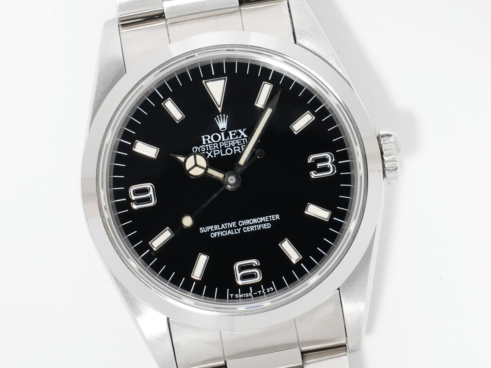ロレックス エクスプローラーI Ref.14270 ステンレススチール ブラック文字盤 オイスターブレスレット 中古 3nu32tcz