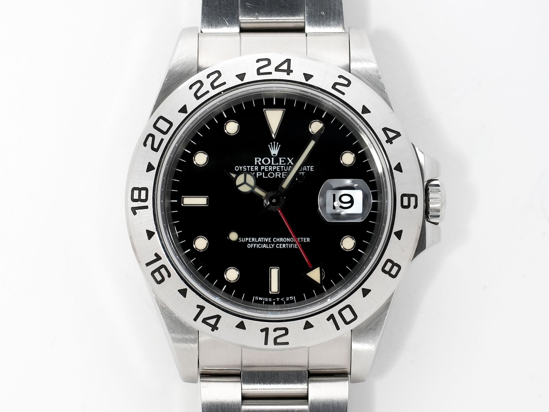 ロレックス エクスプローラーII Ref.16570 ステンレススチール ブラック文字盤 オイスターブレスレット 中古 88thwwtj
