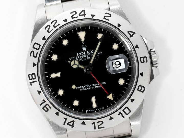Rolex Explorer II Ref. 16570 Stainless Steel Black Dial Oyster Bracelet Used 88thwwtj