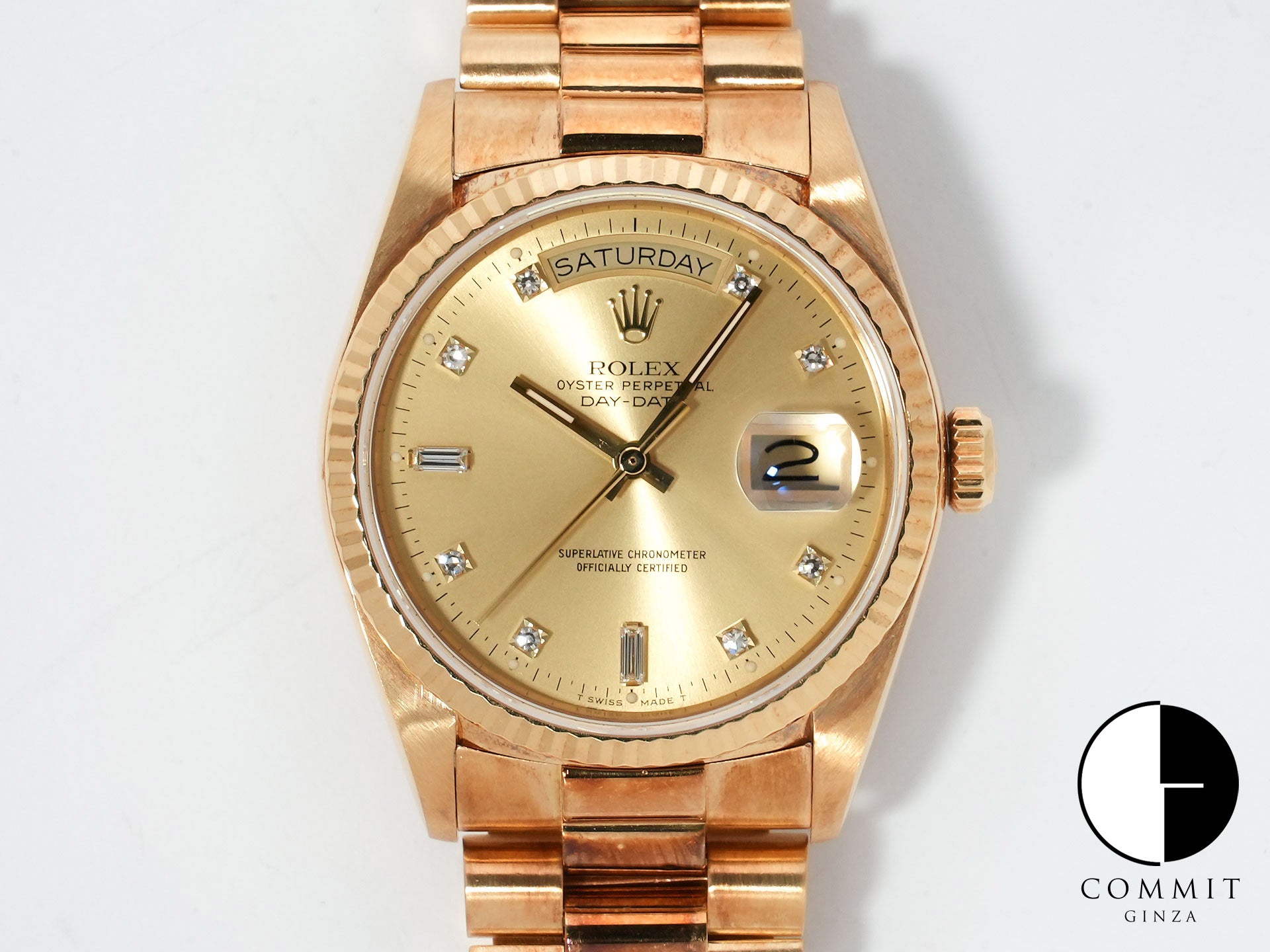ロレックス デイデイト36 Ref.18038A イエローゴールド シャンパン文字盤 中古 v4bw5ewp
