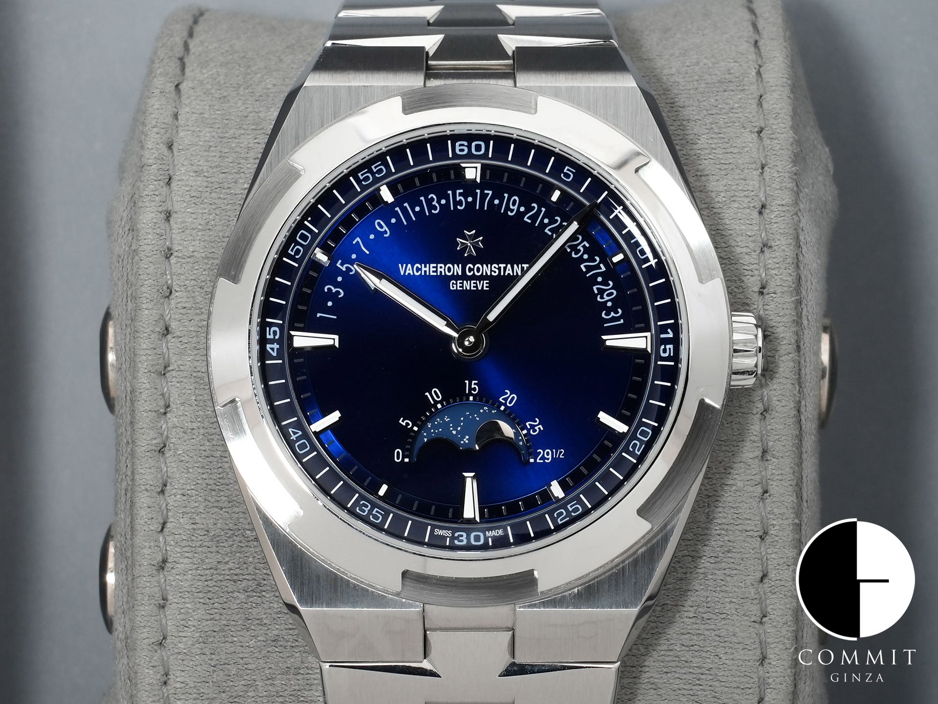 ヴァシュロンコンスタンタン オーヴァーシーズ ムーンフェイズ レトログラード デイト Ref.4000V/210A-B911 ステンレススチール ブルー文字盤 中古 i55wticm