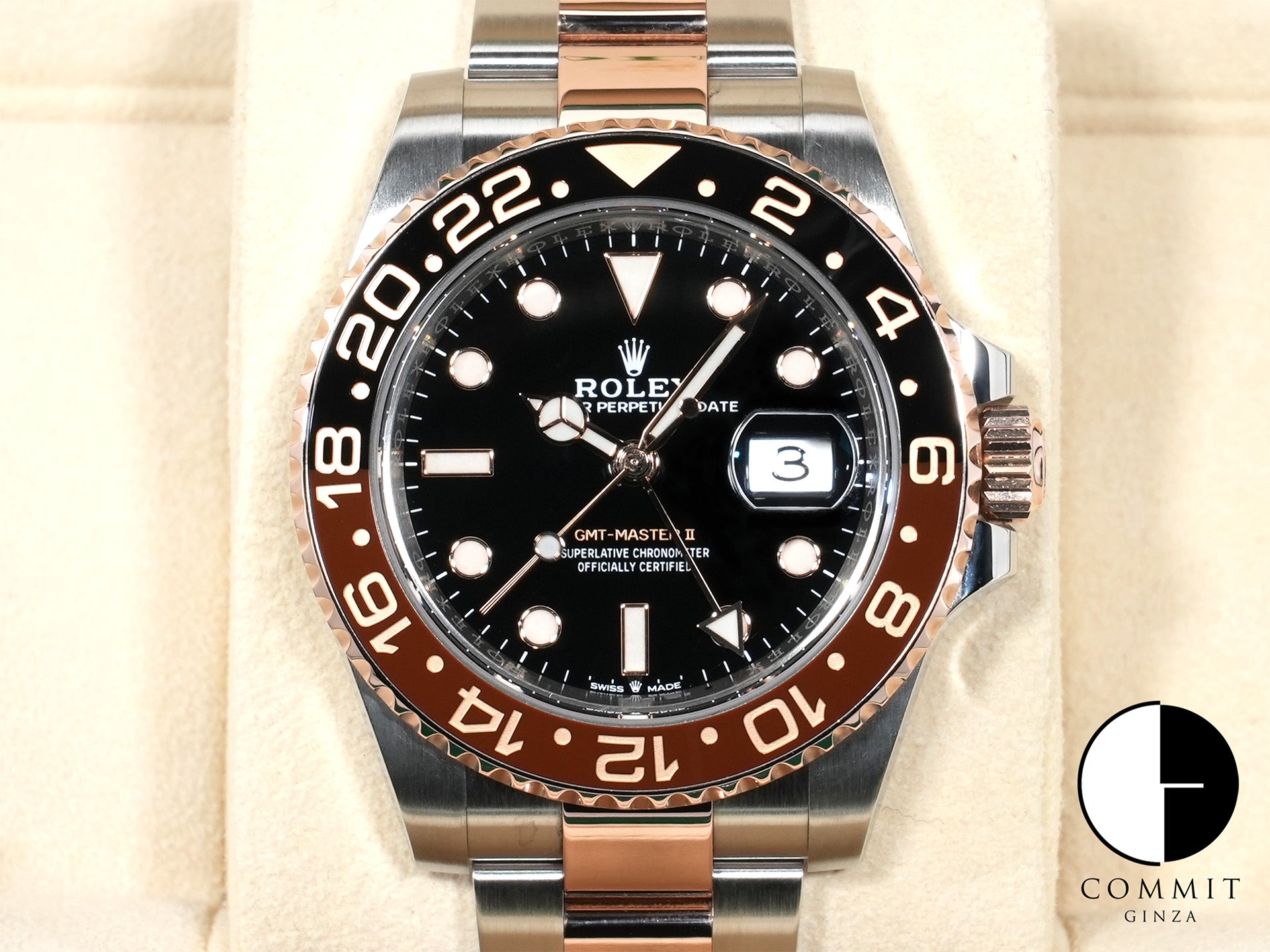 ロレックス GMTマスターII Ref.126711CHNR ステンレススチール/エバーローズゴールド ブラック文字盤 オイスターブレスレット 美品 jsouk4ti