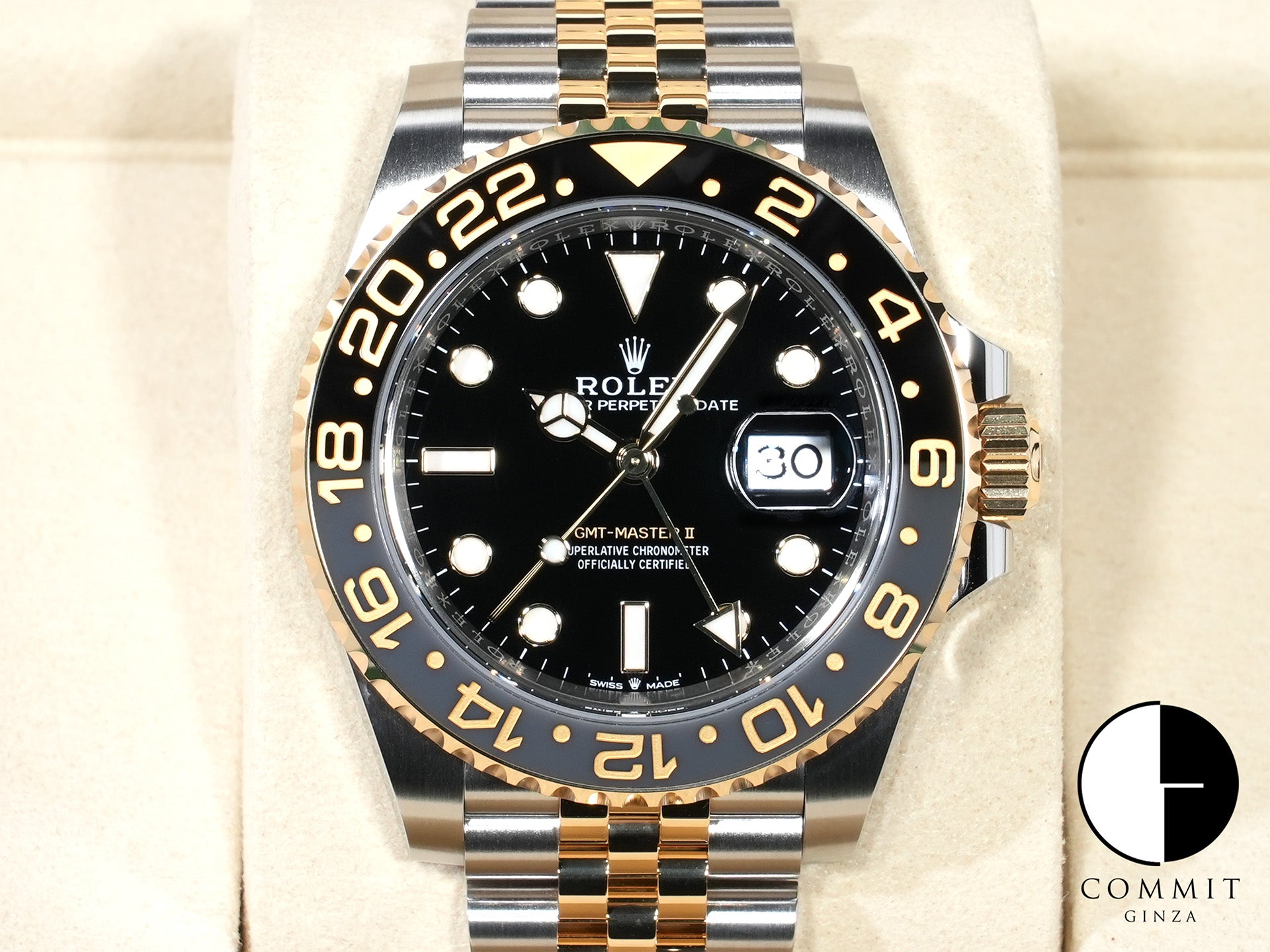 ロレックス GMTマスターII Ref.126713GRNR ステンレススチール/イエローゴールド ブラック文字盤 ジュビリーブレスレット 未使用 sind383h