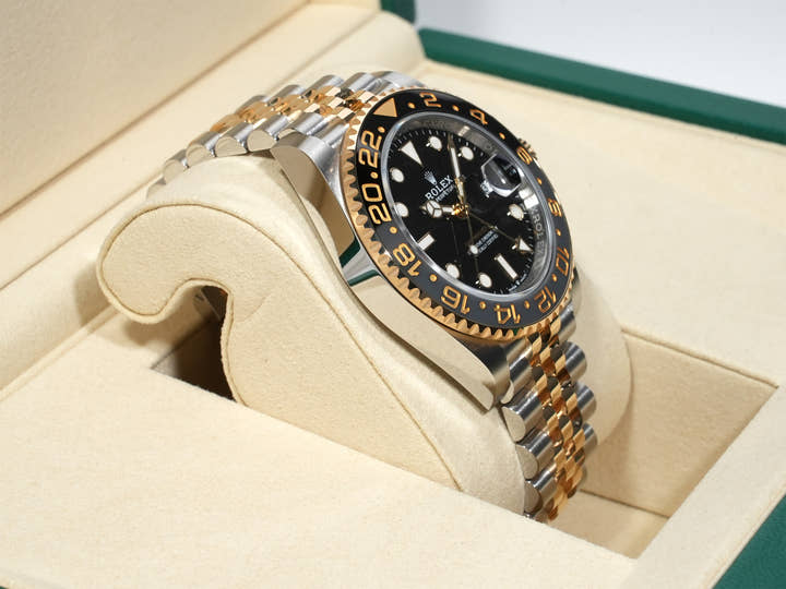 ロレックス GMTマスターII Ref.126713GRNR ステンレススチール/イエローゴールド ブラック文字盤 ジュビリーブレスレット 未使用 sind383h