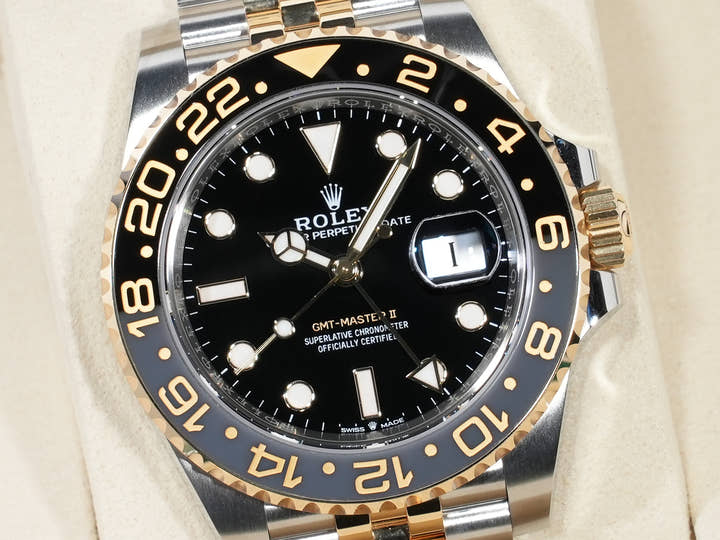 ROLEX GMT-Master II Ref.126713GRNR Stainless Steel/Yellow Gold Black Dial Jubilee Bracelet Mint Condition 4ntht459