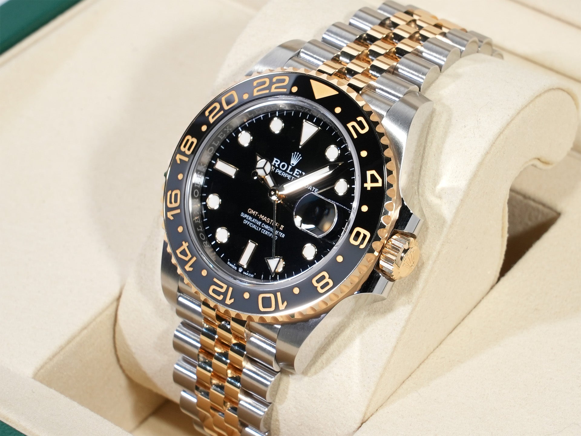 ROLEX GMT-Master II Ref.126713GRNR Stainless Steel/Yellow Gold Black Dial Jubilee Bracelet Mint Condition 4ntht459