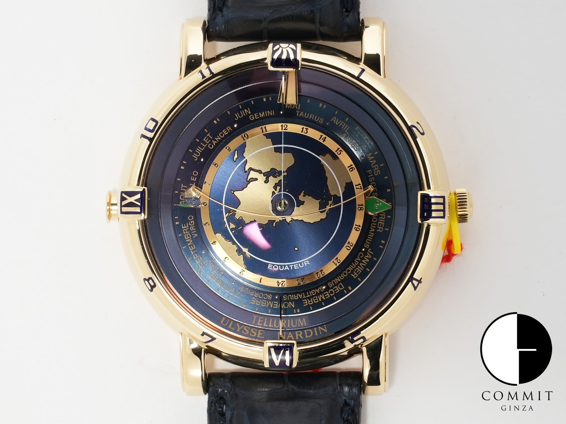 ユリスナルダン テリリウム ヨハネス ケプラー Ref.871-22 イエローゴールド ブルー文字盤 中古 oz7mp7ai