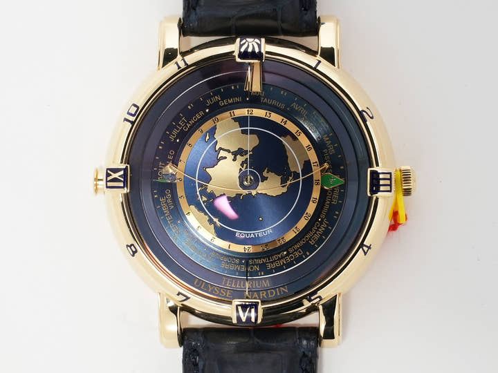 ユリスナルダン テリリウム ヨハネス ケプラー Ref.871-22 イエローゴールド ブルー文字盤 中古 oz7mp7ai