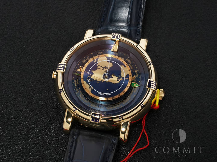 ユリスナルダン テリリウム ヨハネス ケプラー Ref.871-22 イエローゴールド ブルー文字盤 中古 oz7mp7ai