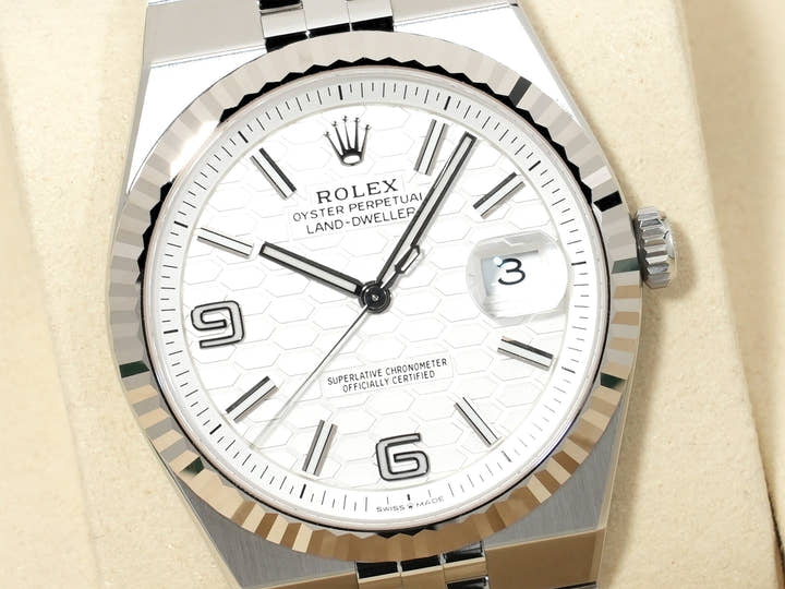 ロレックス ランドドゥエラー Ref.127334 ステンレススチール/ホワイトゴールド ホワイト文字盤 ジュビリーブレスレット 未使用 d7idbhak