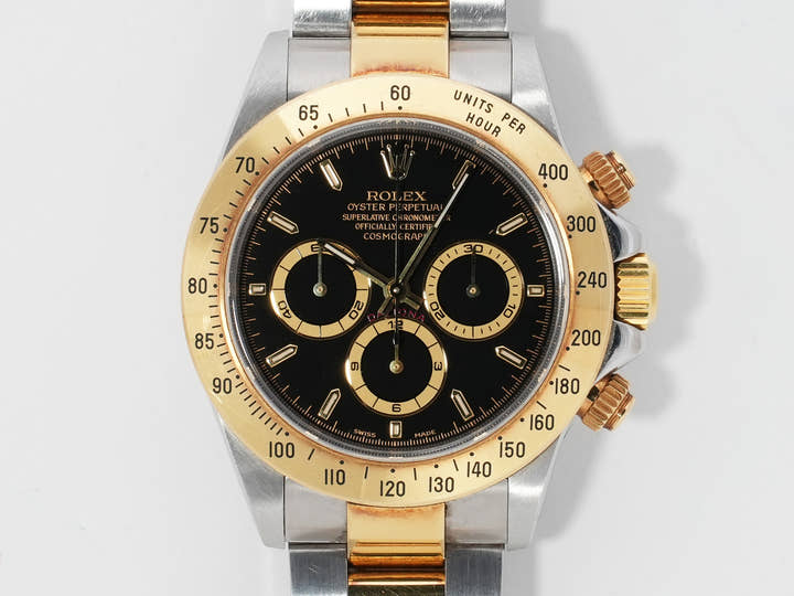 ロレックス デイトナ エルプリメロ Ref.16523 ステンレススチール/イエローゴールド ブラック文字盤 中古 t4spkknm