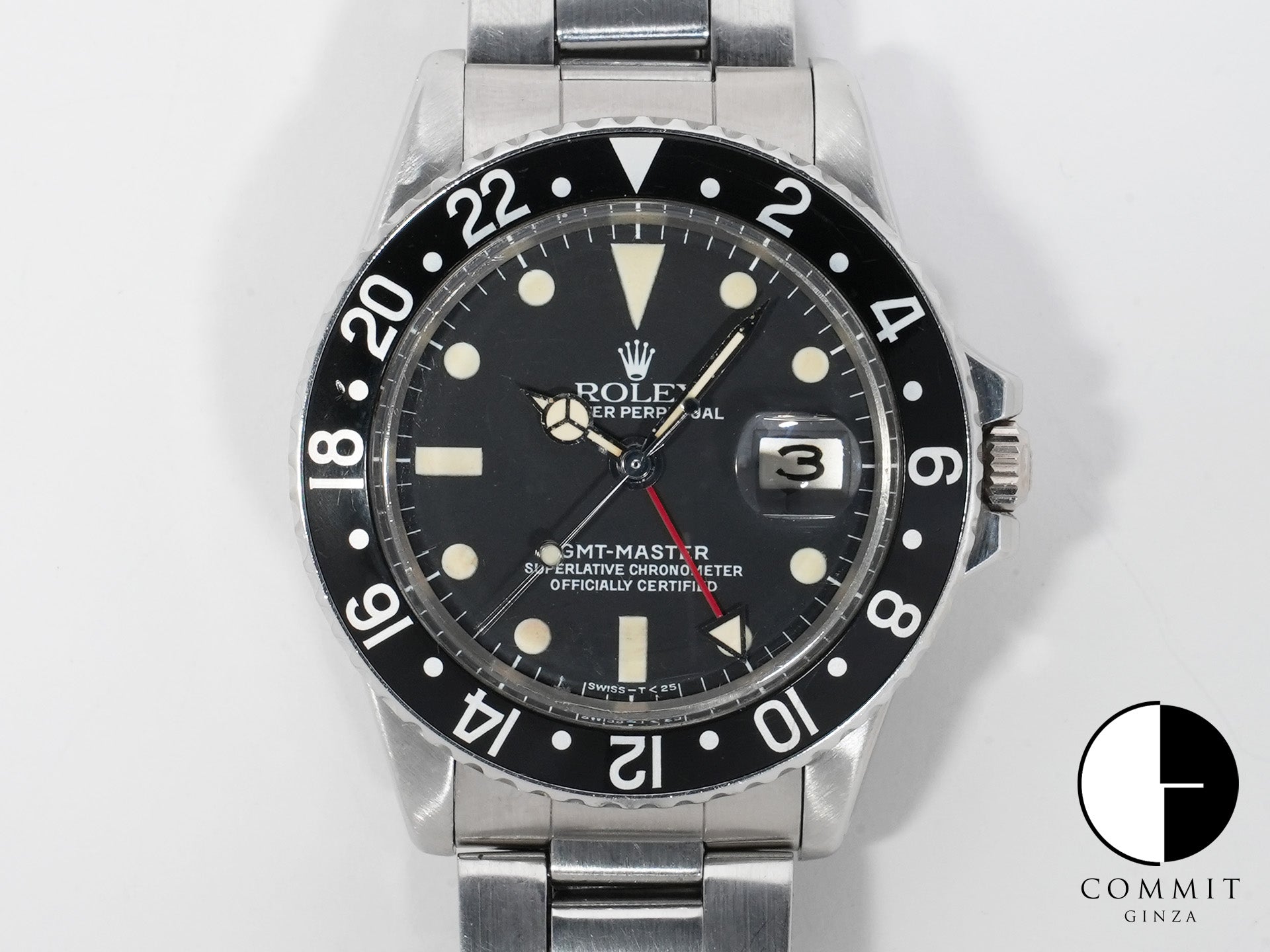 ロレックス GMTマスター Ref.1675 ステンレススチール ブラック文字盤 オイスターブレスレット 中古 65mwih8p