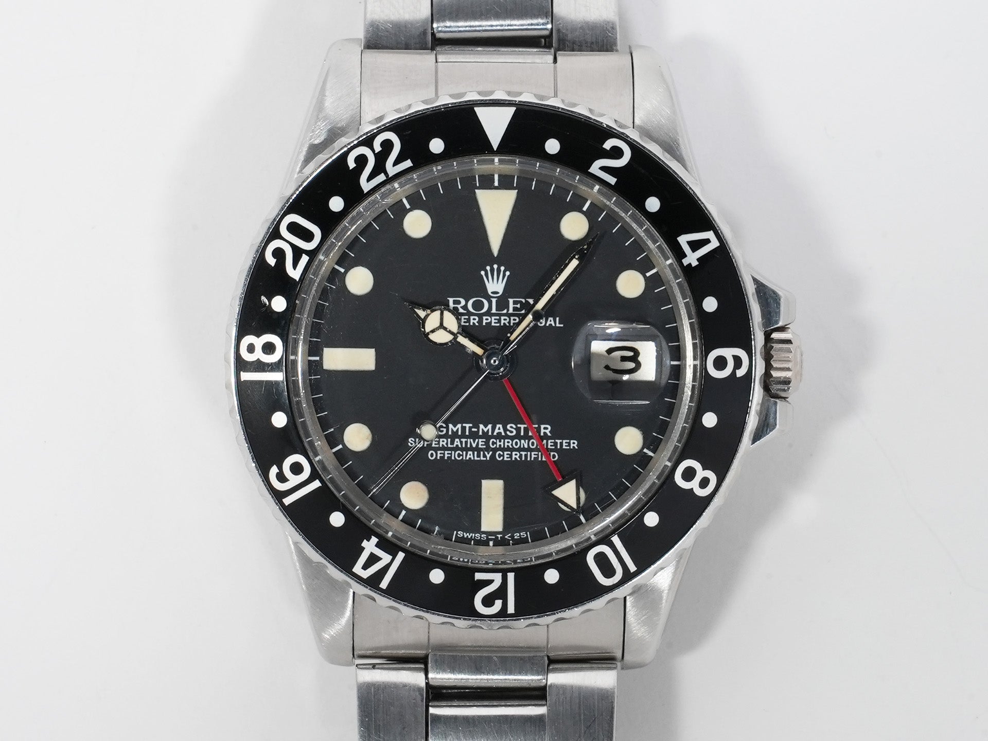 ロレックス GMTマスター Ref.1675 ステンレススチール ブラック文字盤 オイスターブレスレット 中古 65mwih8p