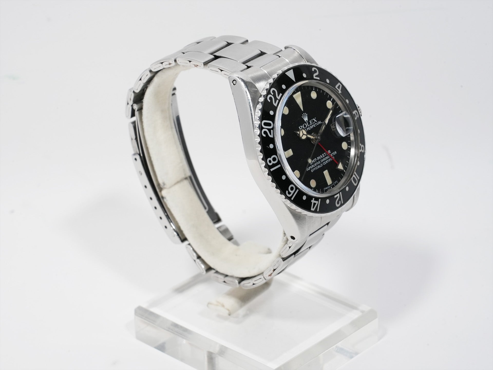 ロレックス GMTマスター Ref.1675 ステンレススチール ブラック文字盤 オイスターブレスレット 中古 65mwih8p