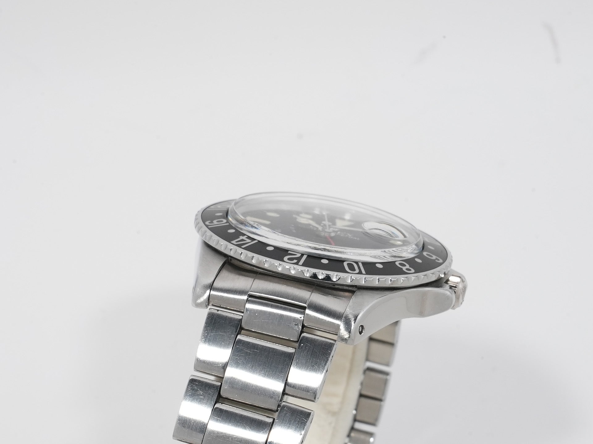ロレックス GMTマスター Ref.1675 ステンレススチール ブラック文字盤 オイスターブレスレット 中古 65mwih8p