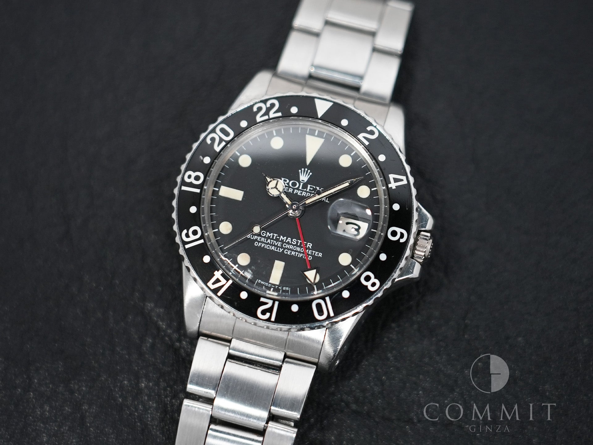 ロレックス GMTマスター Ref.1675 ステンレススチール ブラック文字盤 オイスターブレスレット 中古 65mwih8p