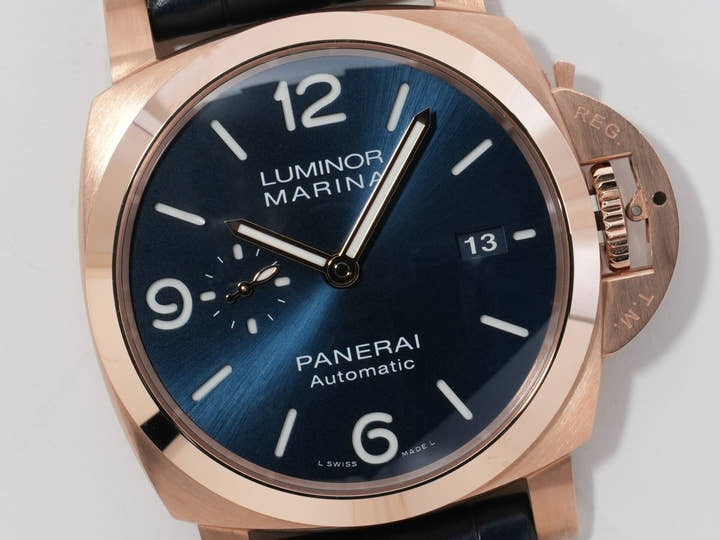 パネライ ルミノール マリーナ ゴールドテック 44mm Ref.PAM01112 ゴールドテック ブルー文字盤 未使用 5wrwo9fw