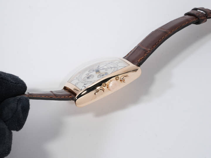 フランクミュラー トノーカーベックス マスターカレンダー クロノグラフ Ref.6850CCMC イエローゴールド シルバー文字盤 美品 zawbz2cj