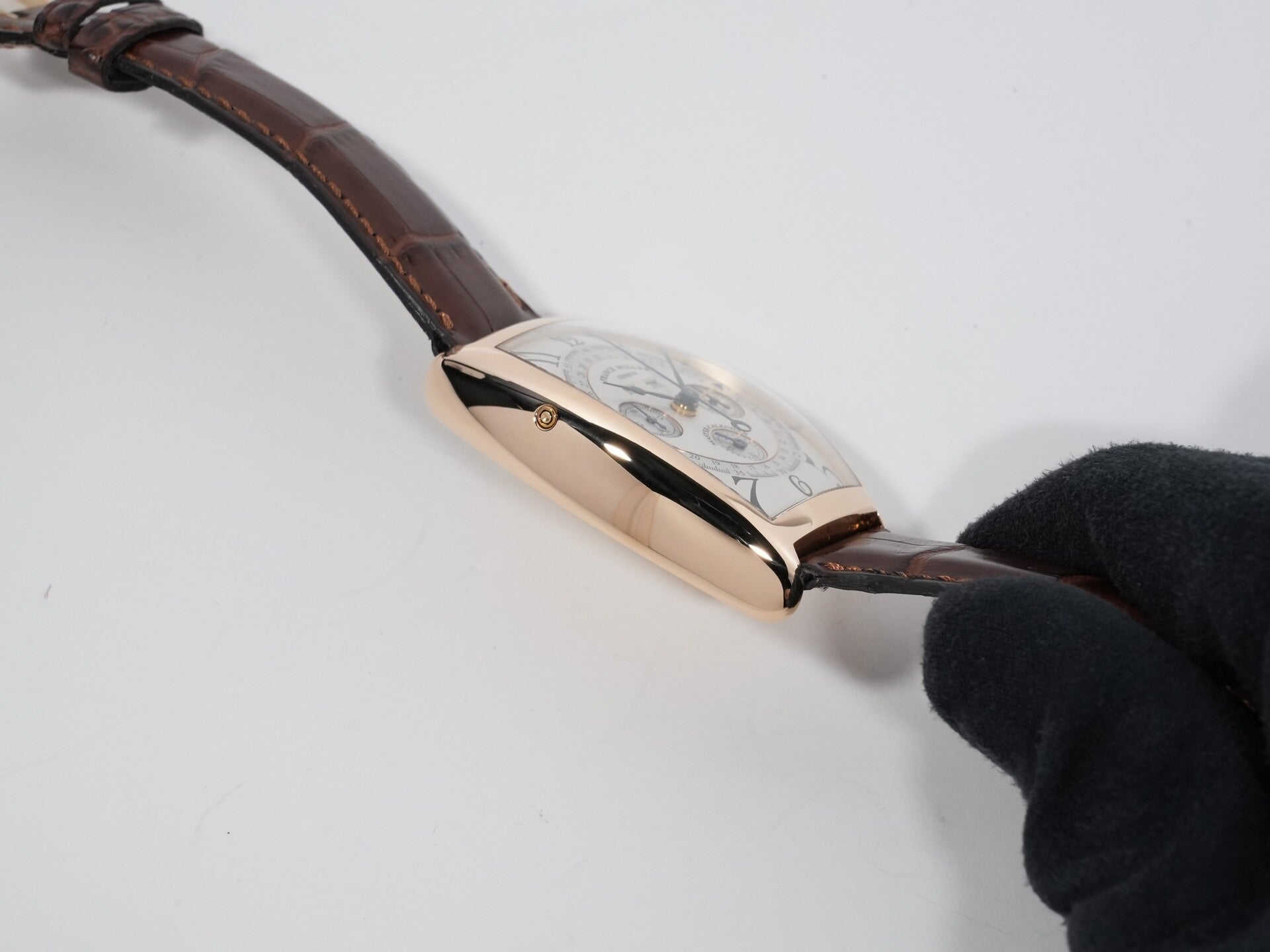 フランクミュラー トノーカーベックス マスターカレンダー クロノグラフ Ref.6850CCMC イエローゴールド シルバー文字盤 美品 zawbz2cj