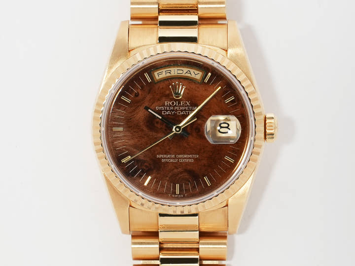 ロレックス デイデイト36 Ref.18238 イエローゴールド ウォールナット文字盤 美中古 874h735r