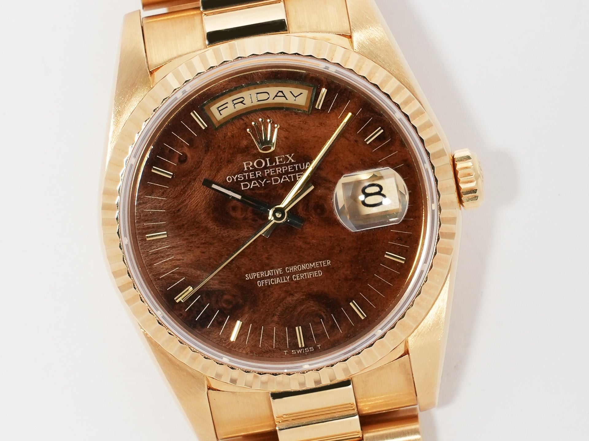 ロレックス デイデイト36 Ref.18238 イエローゴールド ウォールナット文字盤 美中古 874h735r