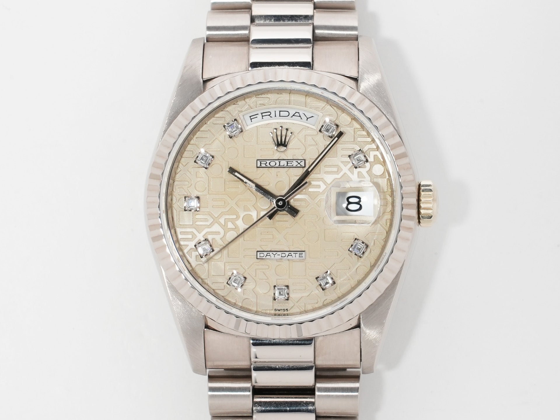 ロレックス デイデイト36 Ref.18239G ホワイトゴールド シルバーホリコンピューター文字盤 中古 h7reiitj