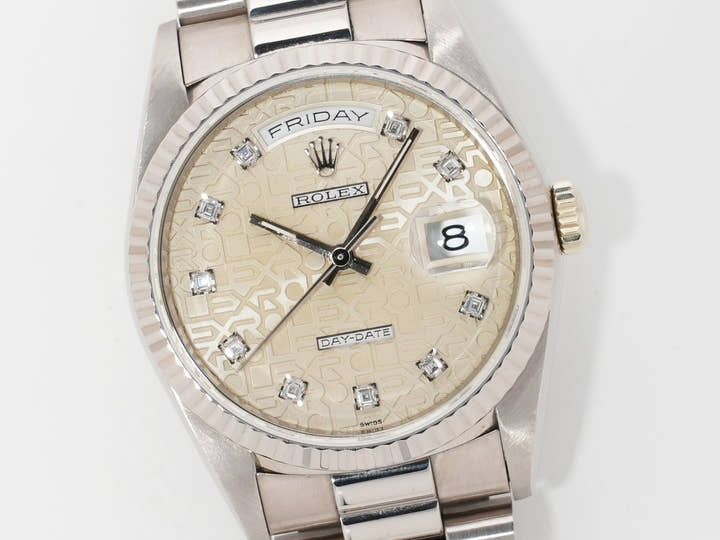 ロレックス デイデイト36 Ref.18239G ホワイトゴールド シルバーホリコンピューター文字盤 中古 h7reiitj