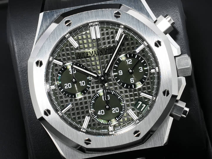 オーデマピゲ ロイヤルオーク クロノグラフ 50周年記念 Ref.26240ST.OO.1320ST.04 ステンレススチール カーキグリーン文字盤 美品 3qapvtuu