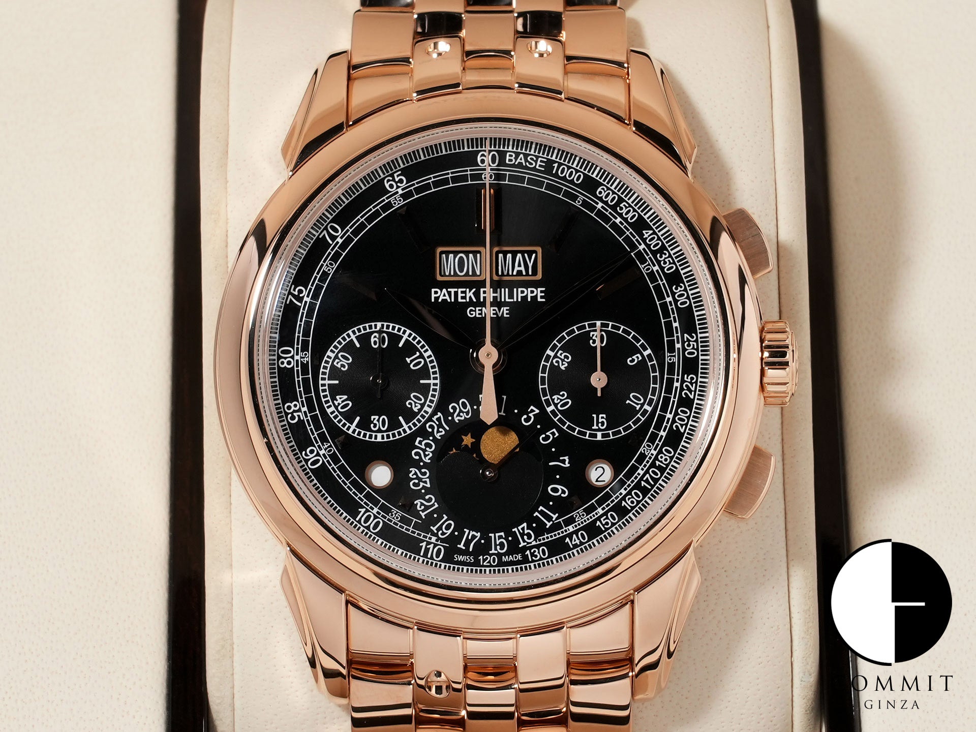 パテックフィリップ パーペチュアルカレンダー クロノグラフ Ref.5270/1R-001 ローズゴールド エボニーブラック ソレイユ文字盤 美品 3vwppurf