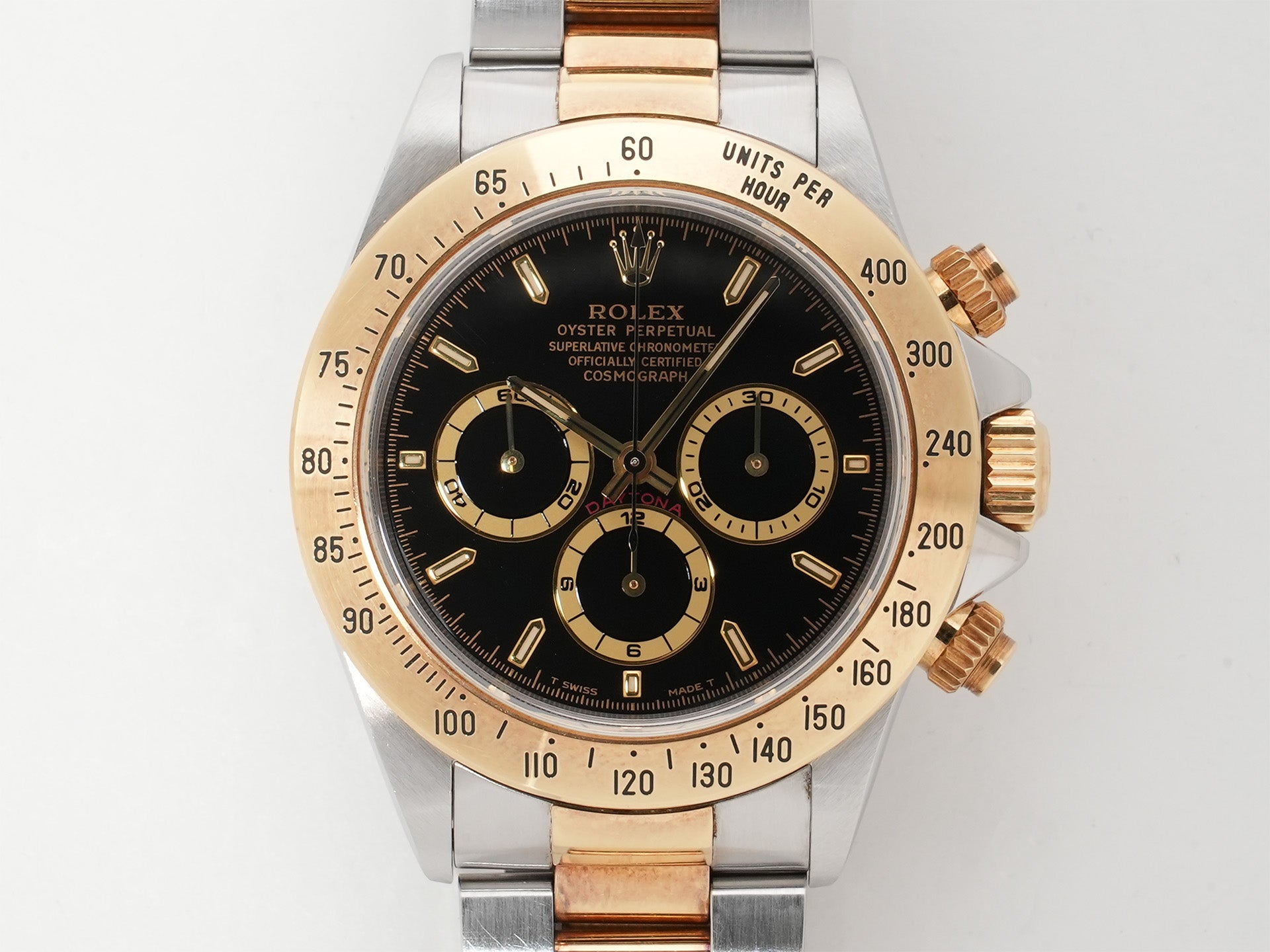 ロレックス デイトナ エルプリメロ Ref.16523 ステンレススチール/イエローゴールド ブラック文字盤 中古 sez2yo36